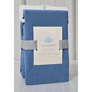 Cloud Island Fitted Crib Sheet Bergen Heathered Blue 28" x 52" Fits to 6" Deep